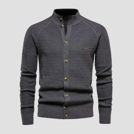 Leno | Klassieke herencardigan in de kleur Grijs voor heren in Heritage stijl geschikt voor alle seizoenen.