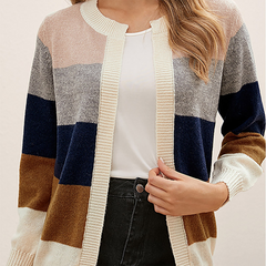 Leuk vestje met dikke strepen in de kleur Gemengde kleur 1 voor dames in stijl geschikt voor alle seizoenen.