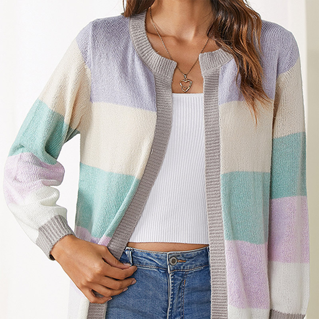 Leuk vestje met dikke strepen in de kleur Gemengde kleur 3 voor dames in stijl geschikt voor alle seizoenen.