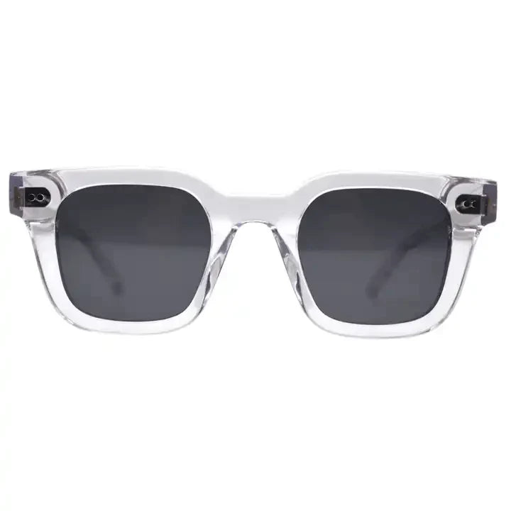Lex | Zonnebril met donkere glazen in de kleur Transparant voor heren in stijl ideaal voor de lente.