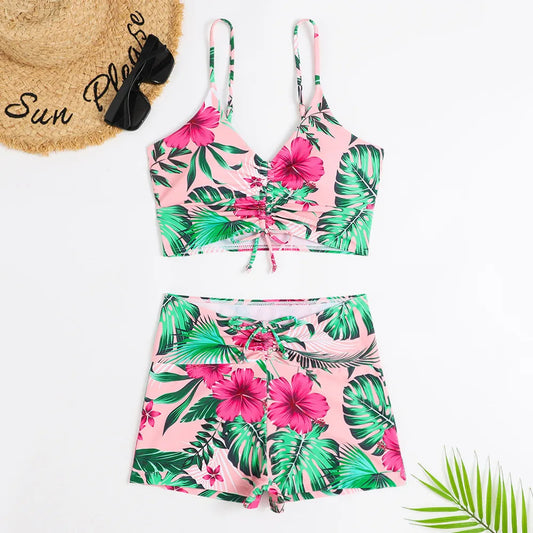 Lia | Schattige & trendy bloemen bikini in de kleur Roze voor dames in Beach stijl ideaal voor de zomer.