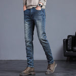 Liam | Trendy bikerjeans voor mannen in de kleur Blauw voor heren in stijl ideaal voor de herfst.