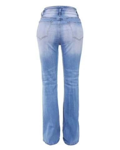 Lotte | High-Waist Spijkerbroek in stijl in de kleur Blauw voor dames in stijl ideaal voor de lente.