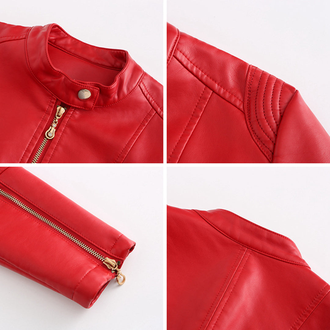 Lotte | Stijlvolle leren jas in de kleur Zwart voor dames in stijl ideaal voor de herfst.