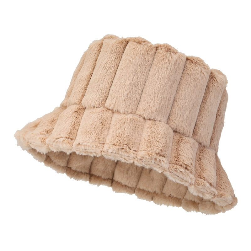 Lotte | Warme & stijlvolle bucket hat in de kleur Beige voor dames in Lounge stijl ideaal voor de herfst.