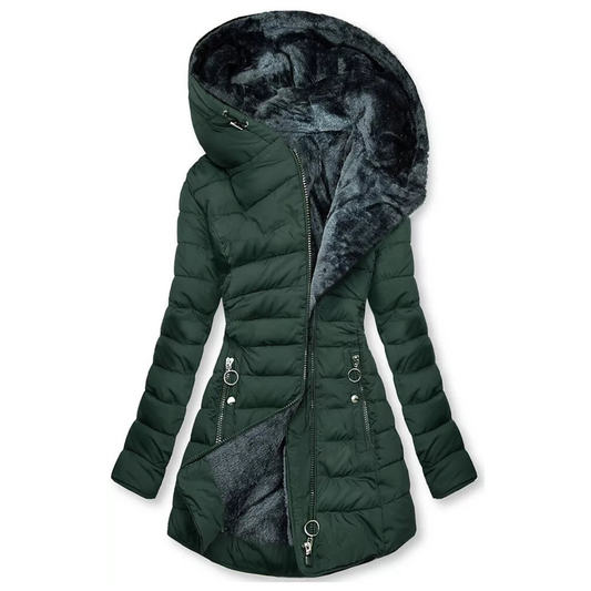 Lotte | Waterdichte winterjas in de kleur Donkergroen voor dames in Outdoor stijl ideaal voor de winter