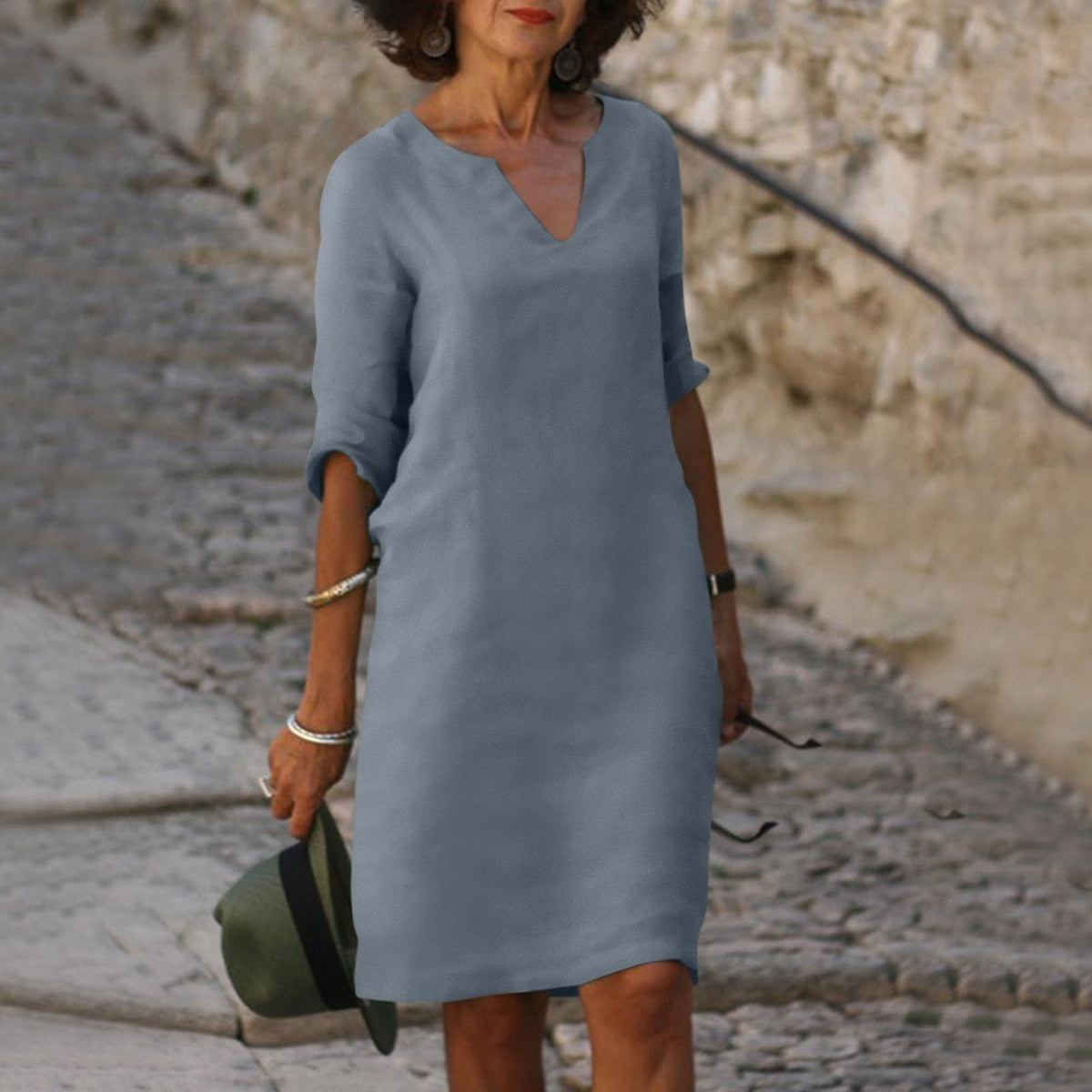 Lova | Stijlvolle zomerjurk in de kleur Grijs voor dames in stijl ideaal voor de zomer.