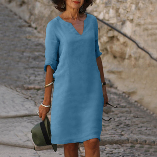 Lova | Stijlvolle zomerjurk in de kleur Lichtblauw voor dames in stijl ideaal voor de zomer.