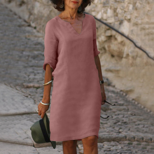 Lova | Stijlvolle zomerjurk in de kleur Roze voor dames in stijl ideaal voor de zomer.