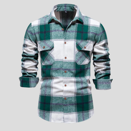 Luca | Herenoverhemd met ruitprint in de kleur Groen voor heren in stijl ideaal voor de winter