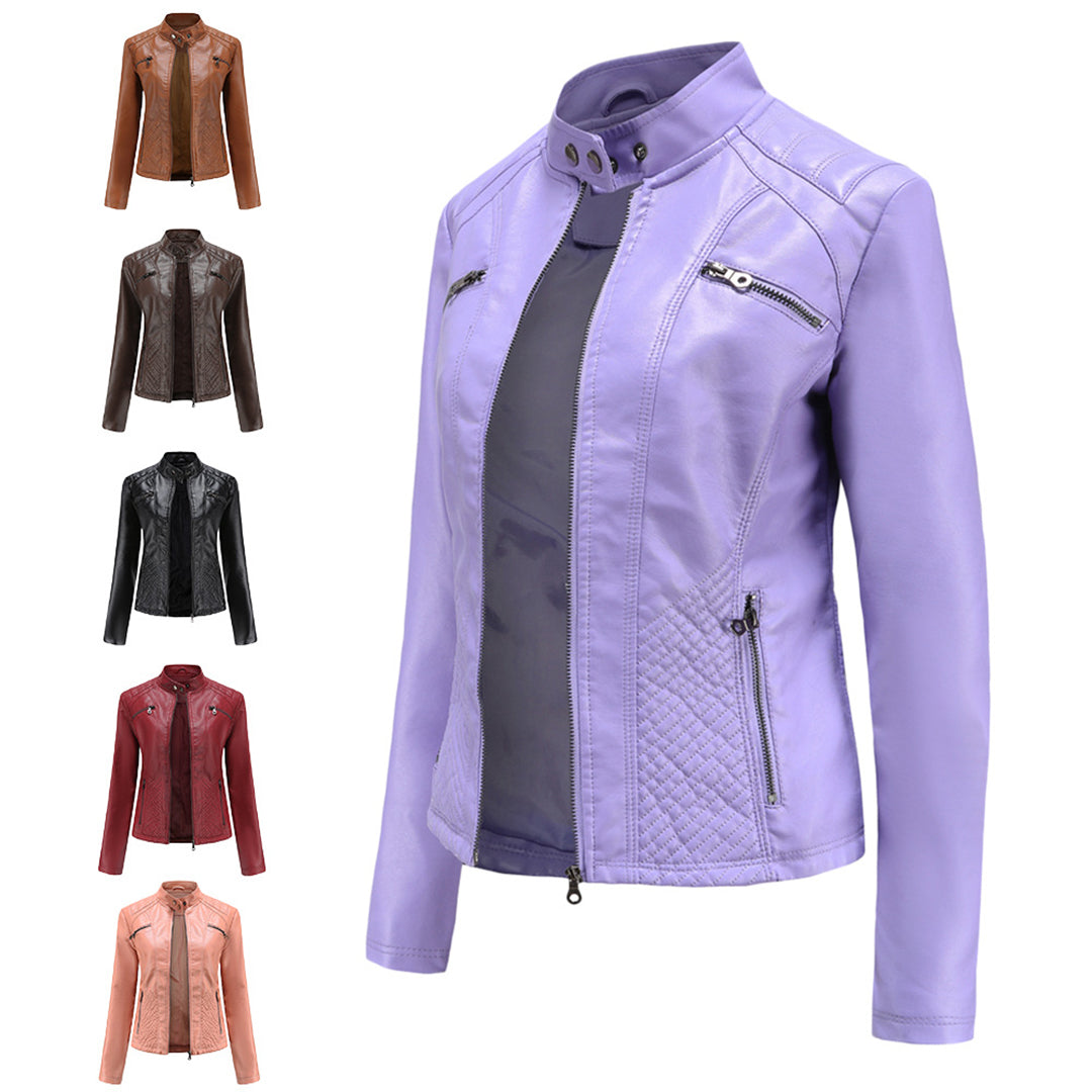 Luna | Verfijnd leren jack voor dames in de kleur Zwart voor dames in stijl ideaal voor de herfst.