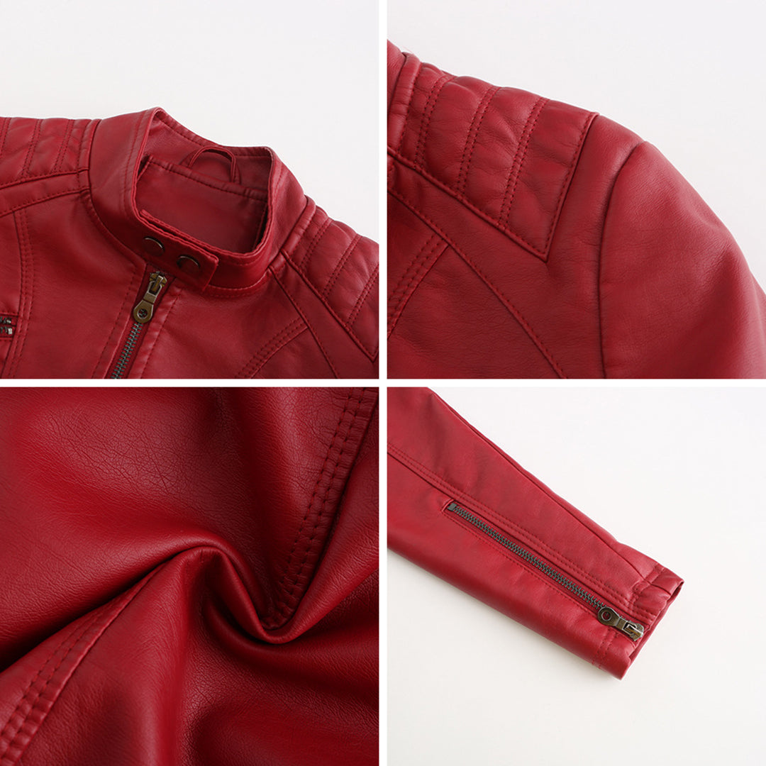 Luna | Verfijnd leren jack voor dames in de kleur Zwart voor dames in stijl ideaal voor de herfst.