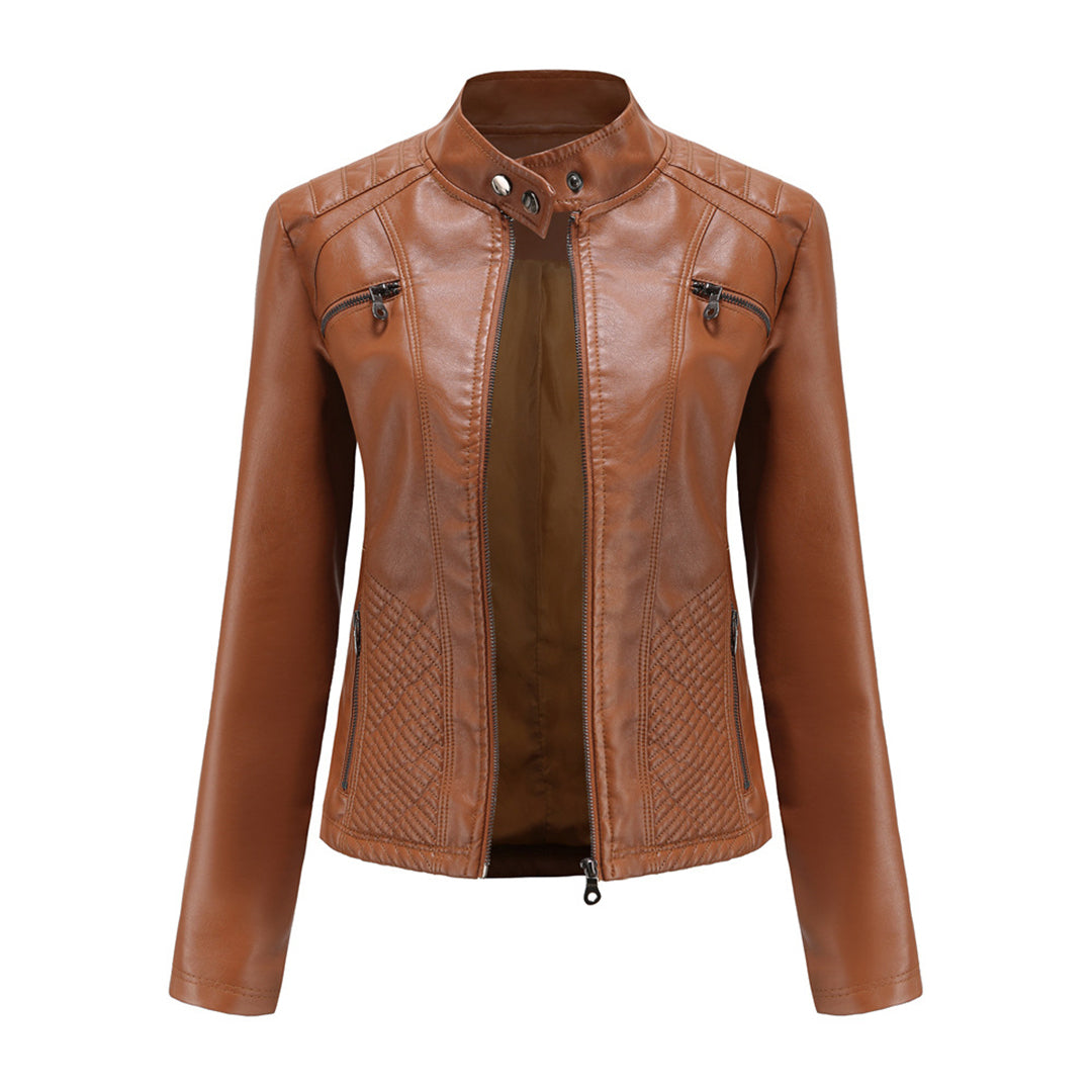 Luna | Verfijnd leren jack voor dames in de kleur Kameel voor dames in stijl ideaal voor de herfst.
