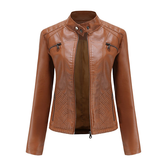 Luna | Verfijnd leren jack voor dames in de kleur Kameel voor dames in stijl ideaal voor de herfst.