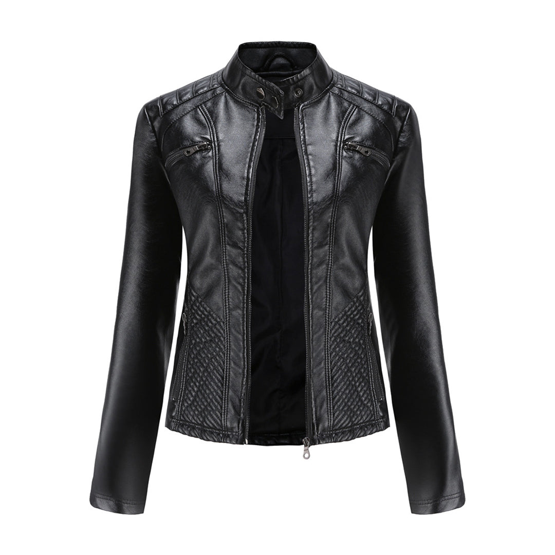 Luna | Verfijnd leren jack voor dames in de kleur Zwart voor dames in stijl ideaal voor de herfst.