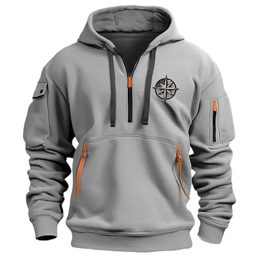 Luuk | Kapuzenpullover met capuchon voor heren in de kleur Grijs voor heren in stijl geschikt voor alle seizoenen.