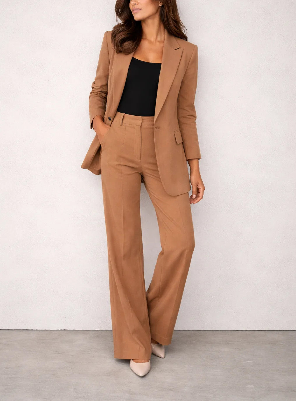Dames pak met wijde broek