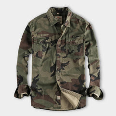 Marick | Herenhemd met camouflageprint in de kleur Bruin voor in stijl ideaal voor de herfst.