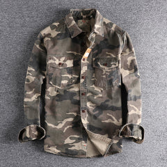 Marick | Herenhemd met camouflageprint in de kleur Khaki voor in stijl ideaal voor de herfst.