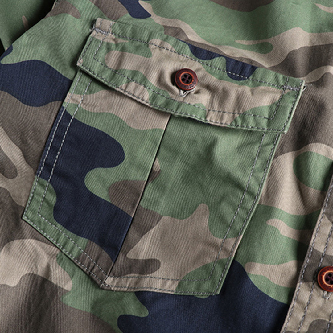 Marick | Herenhemd met camouflageprint in de kleur Khaki voor in stijl ideaal voor de herfst.