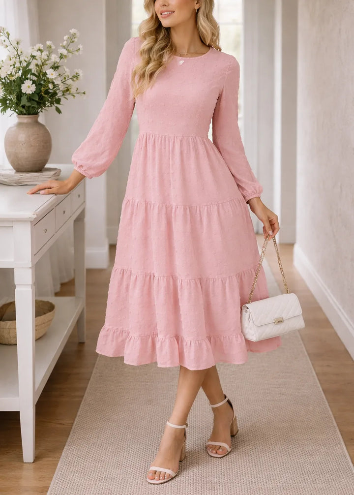 Midi jurk met tiered design