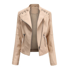 Marie | Stijlvolle leren jas in de kleur Khaki voor dames in stijl ideaal voor de herfst.