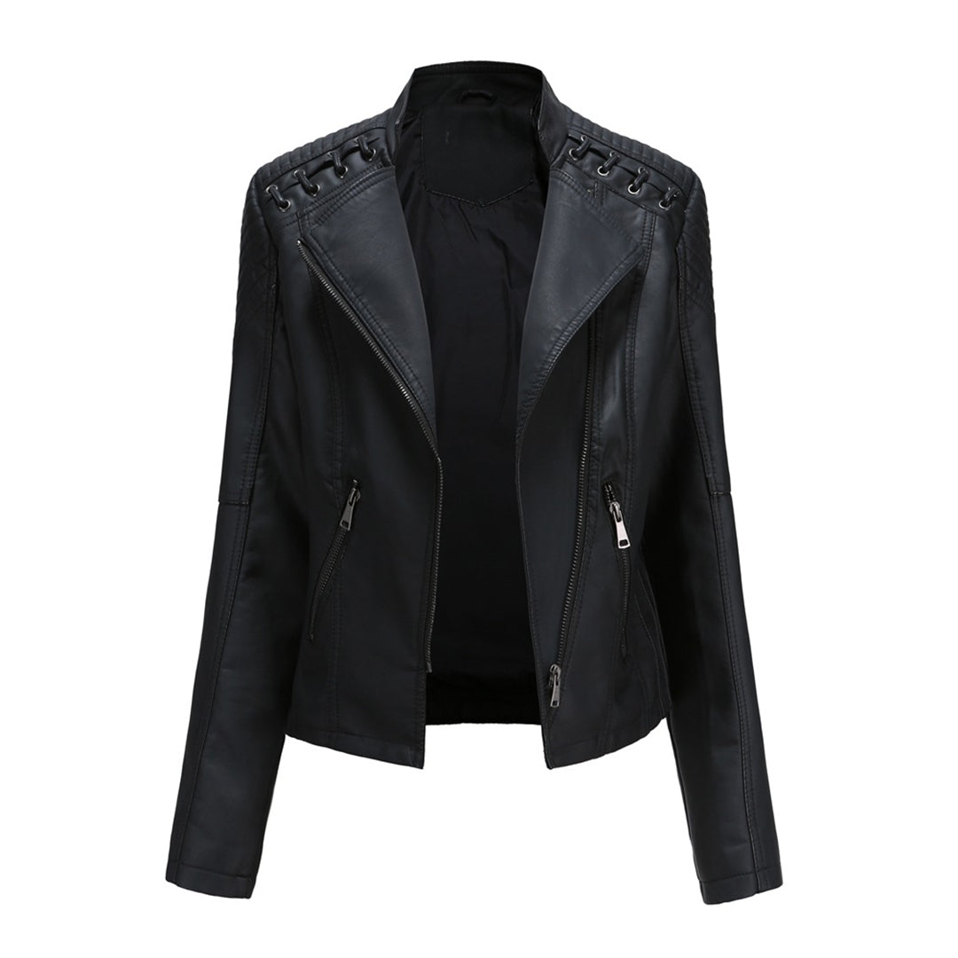 Marie | Stijlvolle leren jas in de kleur Zwart voor dames in stijl ideaal voor de herfst.