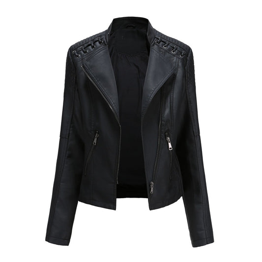 Marie | Stijlvolle leren jas in de kleur Zwart voor dames in stijl ideaal voor de herfst.