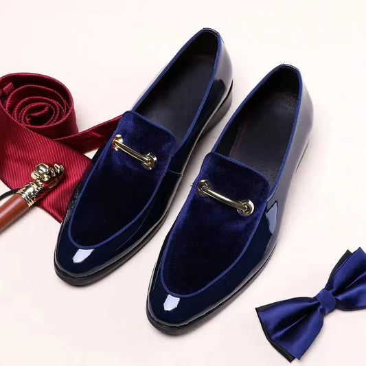 Matthijs | Grote formele lakschoenen in de kleur Blauw voor heren in stijl geschikt voor alle seizoenen.