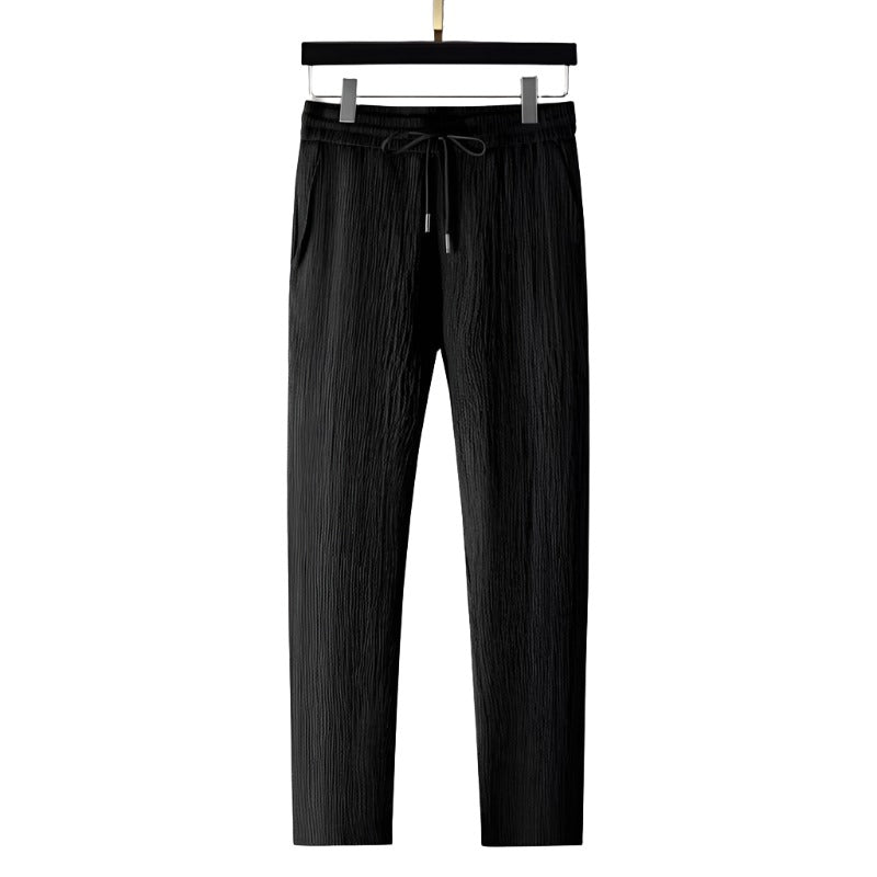 Matthijs | Katoenen polo & pantalon set in de kleur Zwart voor heren in Formal stijl ideaal voor de lente.