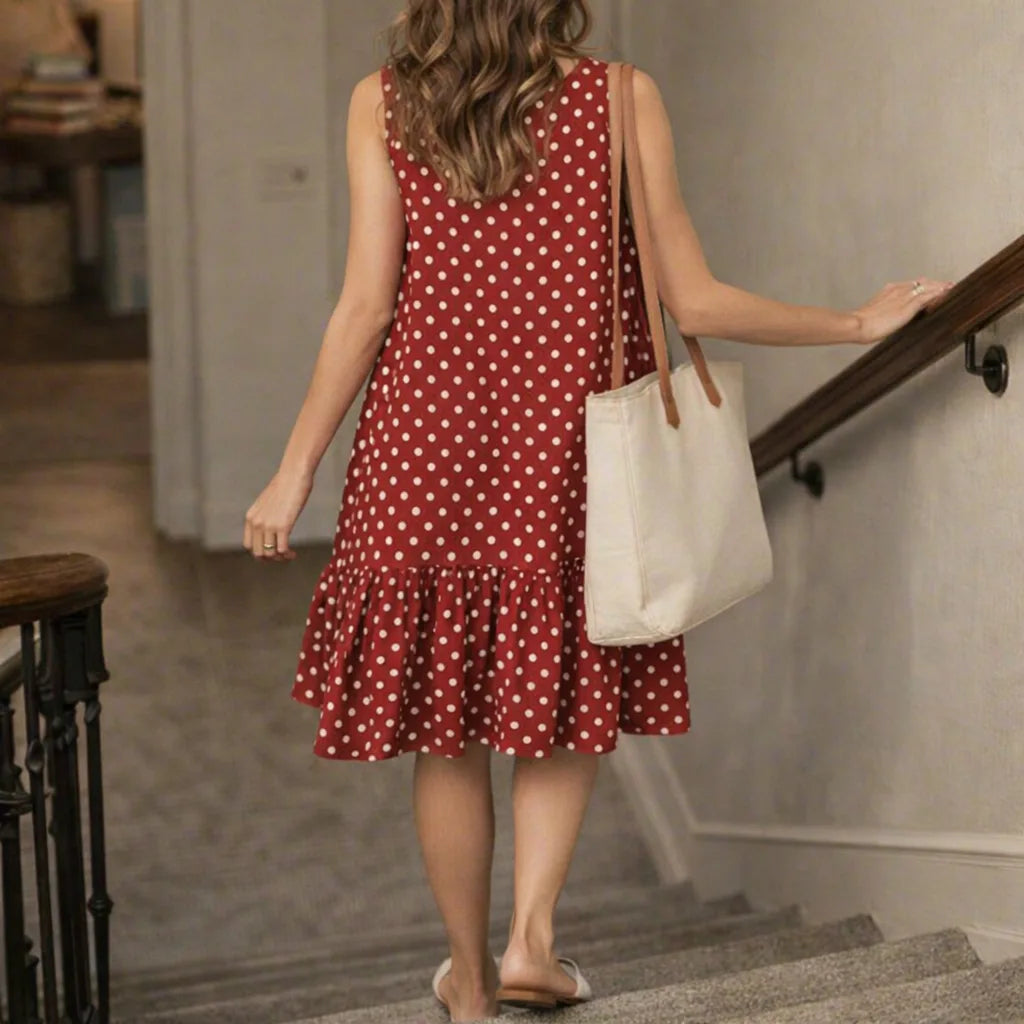 Polka dot swing jurk