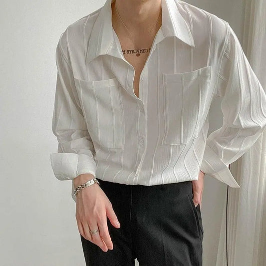 Max | Ribgebreid shirt in de kleur Wit voor in stijl ideaal voor de herfst.