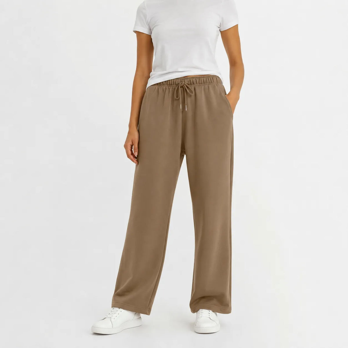 Jogger broek met brede pijpen