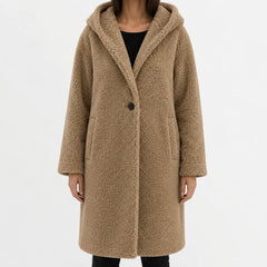 Oversized teddy jas met capuchon
