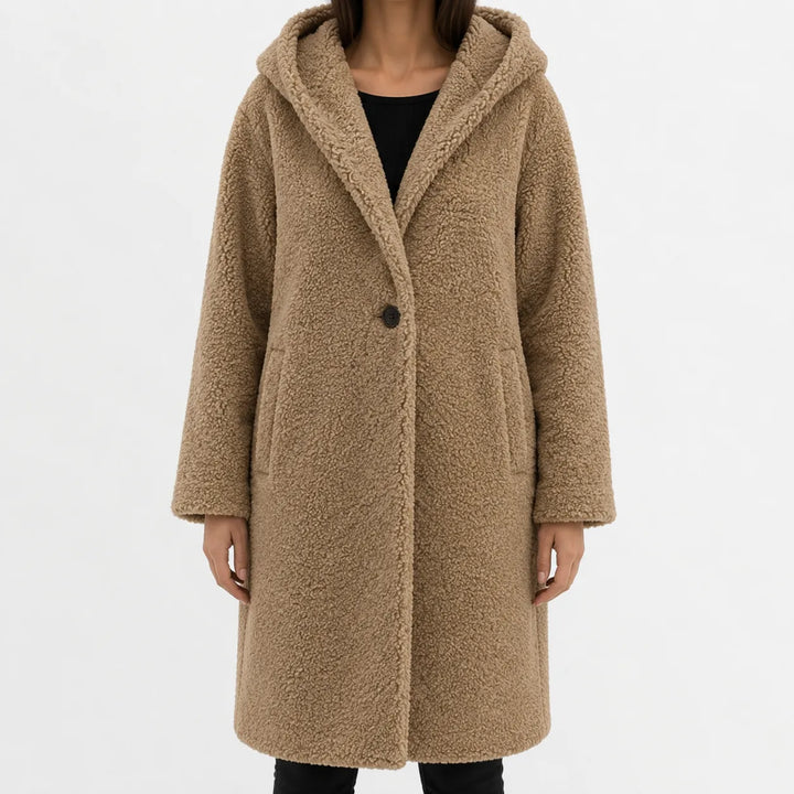 Oversized teddy jas met capuchon