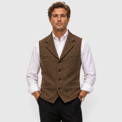 Gilet met herringbone patroon
