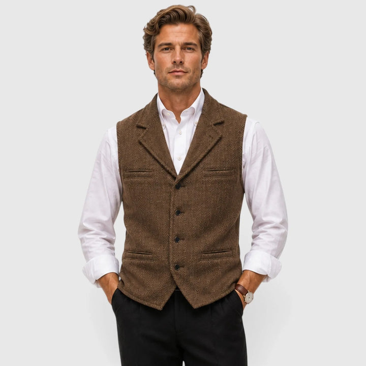 Gilet met herringbone patroon