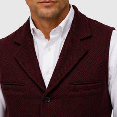 Gilet met herringbone patroon