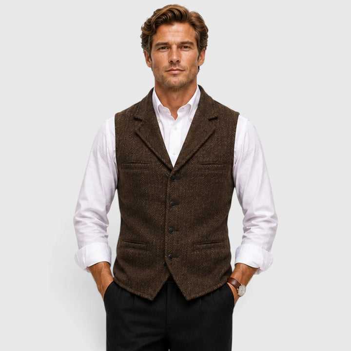 Gilet met herringbone patroon