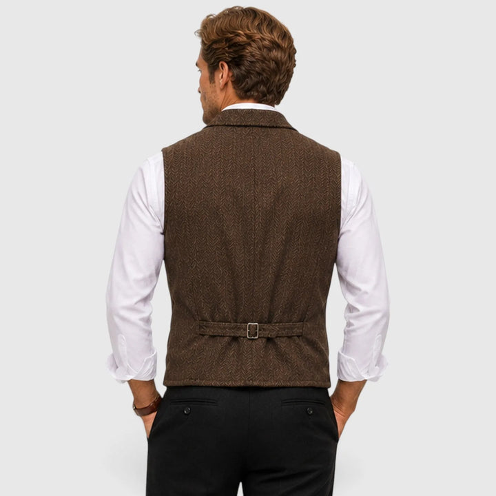 Gilet met herringbone patroon