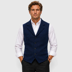 Gilet met herringbone patroon