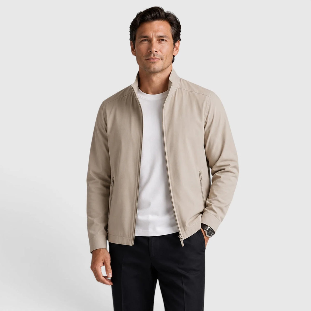 Bomberjack met mock neckline