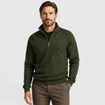 Zip-up fleece sweater met stand collar