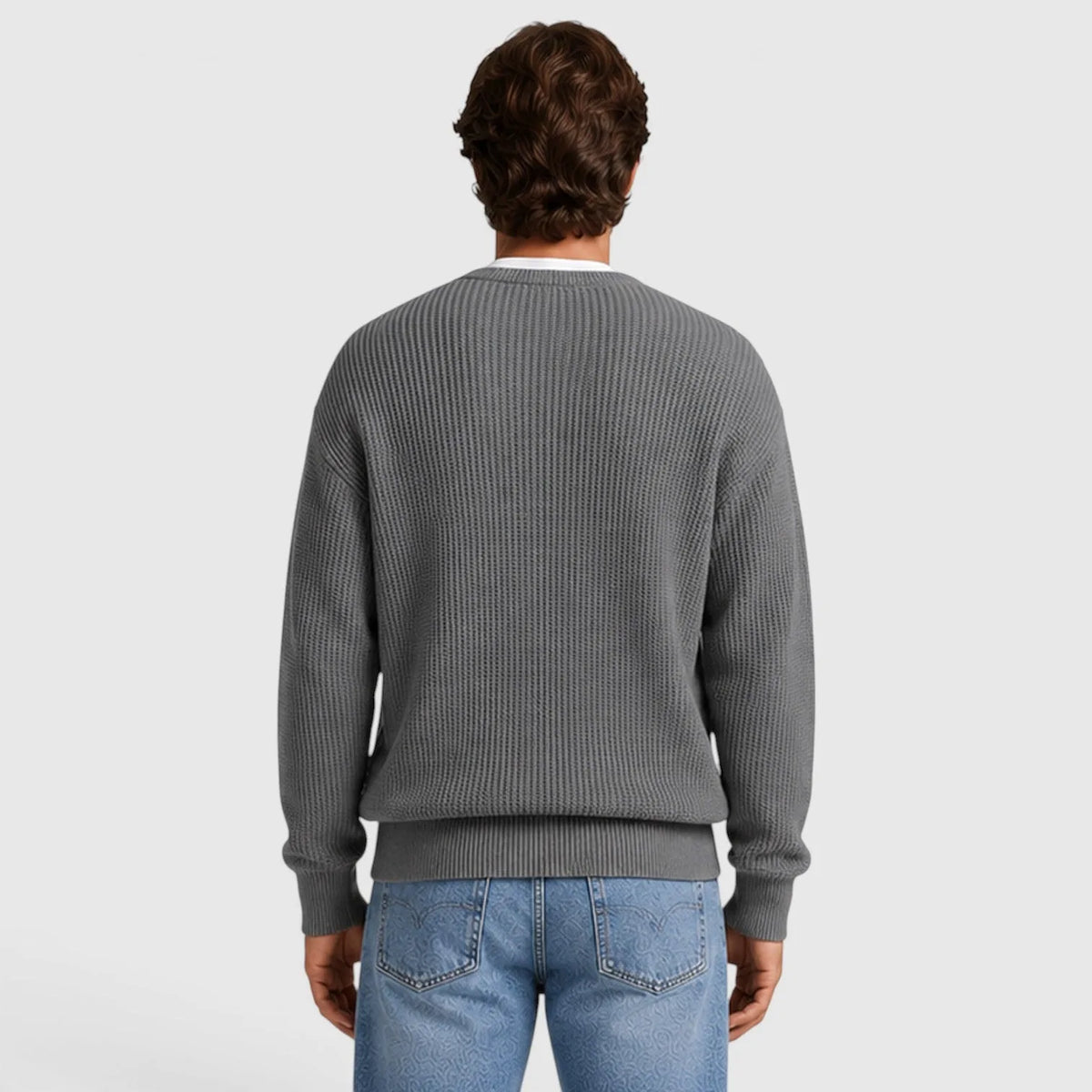 Cardigan met rits en ronde hals