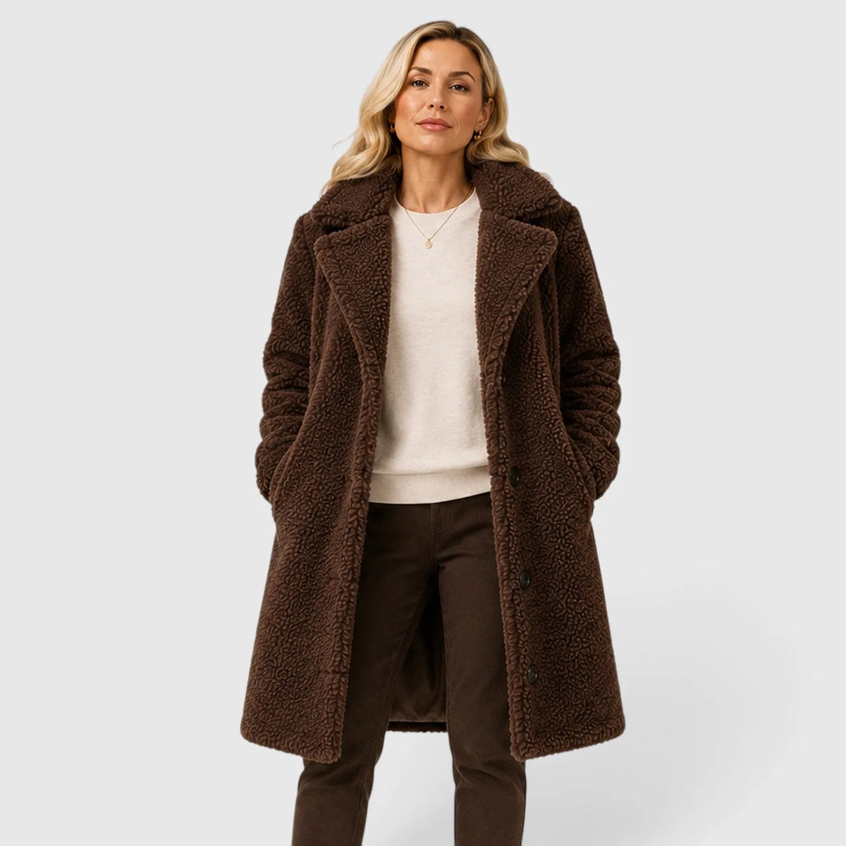 Oversized jas met bontkraag