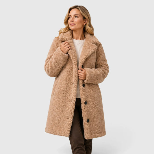 Oversized jas met bontkraag
