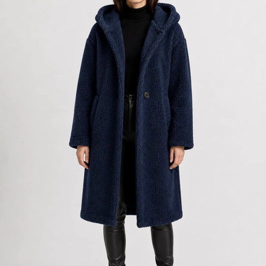Oversized teddy jas met capuchon