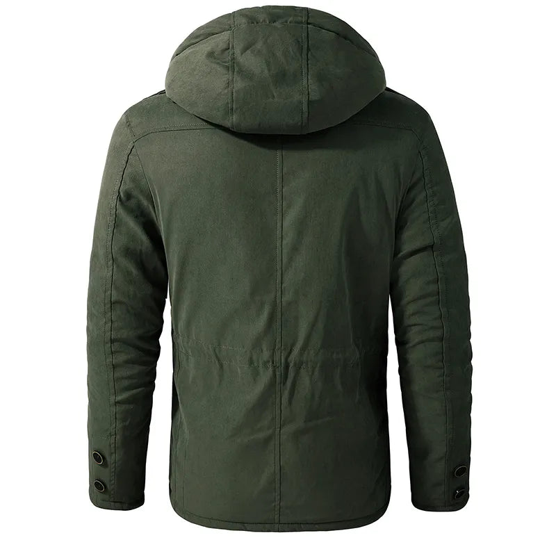Niek | Stoere heren jas met warme voering in de kleur Khaki voor heren in Lounge stijl ideaal voor de winter