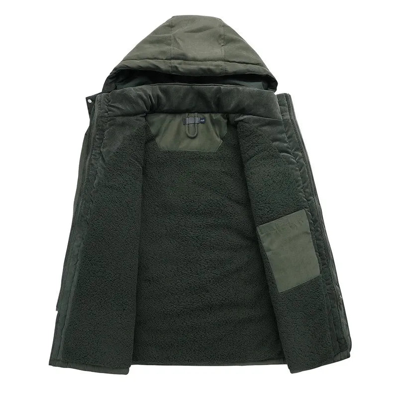 Niek | Stoere heren jas met warme voering in de kleur Khaki voor heren in Lounge stijl ideaal voor de winter