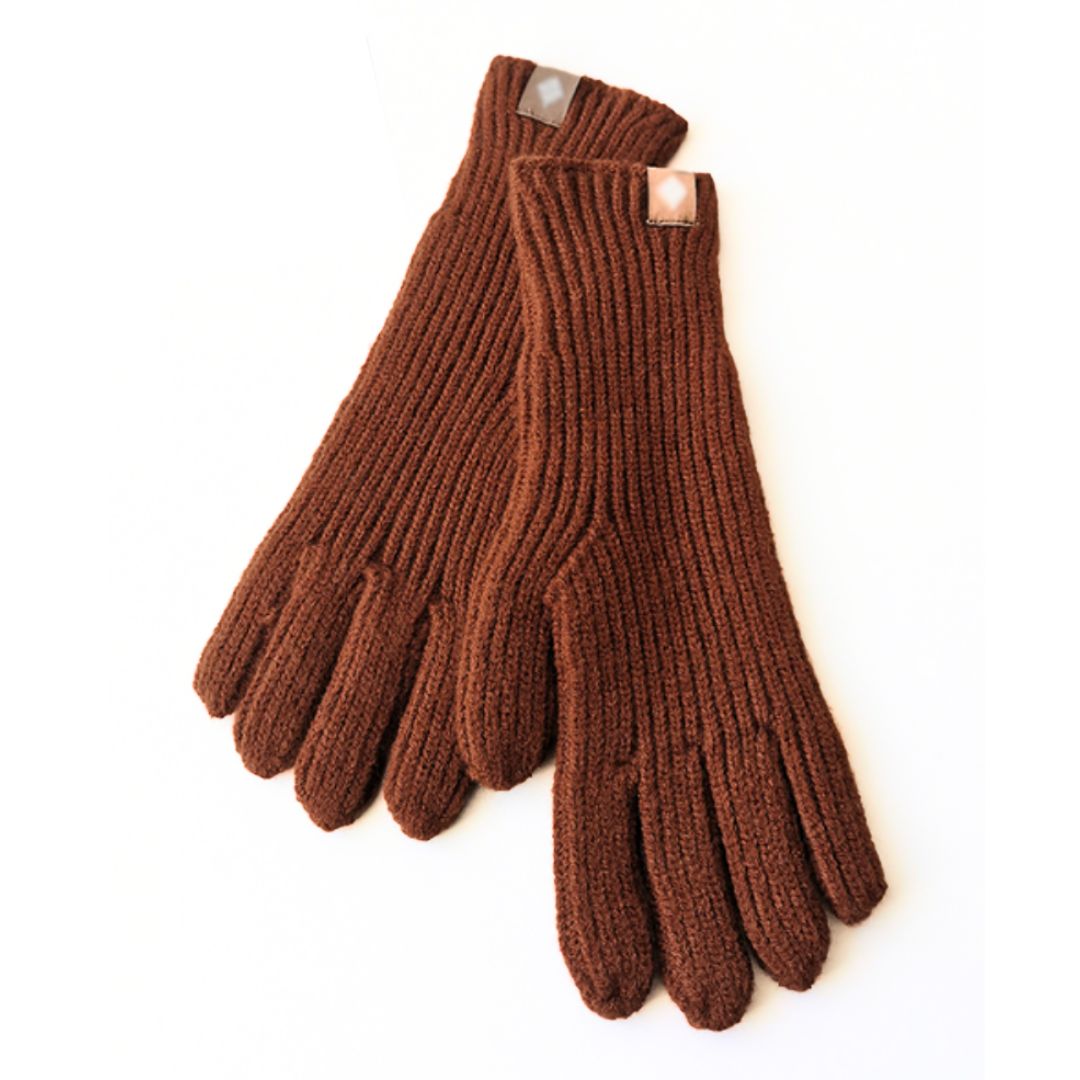 Niels | Casual & stijlvolle gebreide handschoenen in de kleur Bruin voor dames in stijl ideaal voor de winter